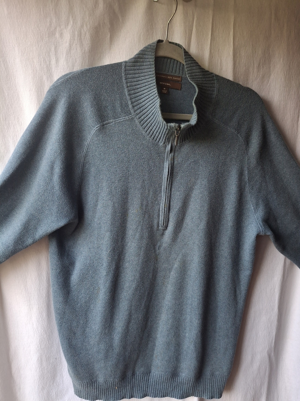 Men's Half-Zip Sweater Pullover - Gray Blue